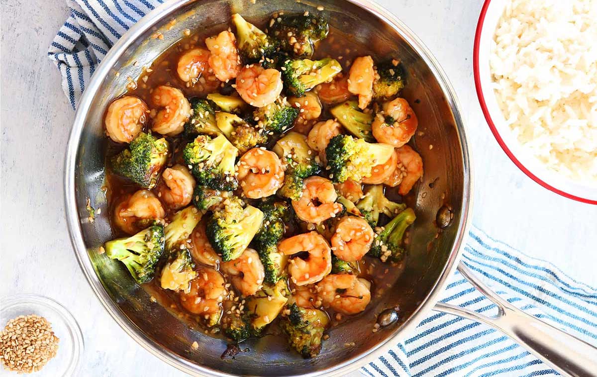 Recette de crevettes et brocoli