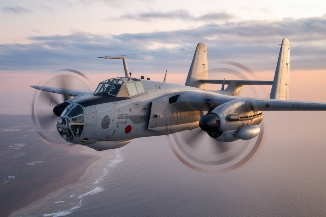 Le Kawasaki EC-2, nouvel avion japonais de guerre électronique, réussit son premier vol